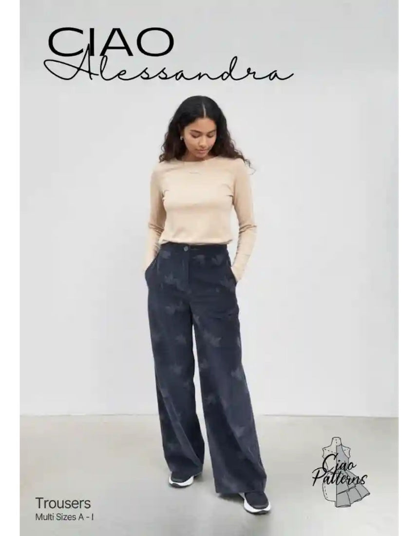 Alessandra Trousers Paper Sewing Pattern, Ciao Patterns