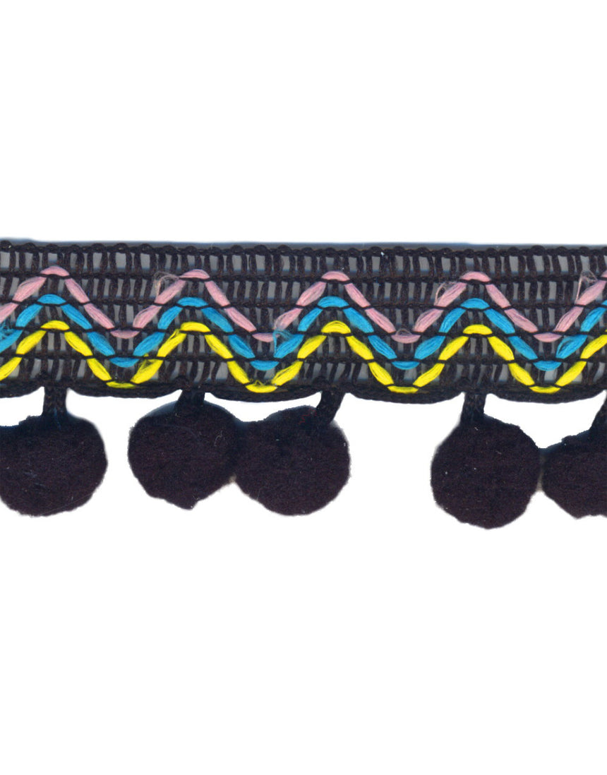 Zig Zag Pom Pom Trim, 35mm