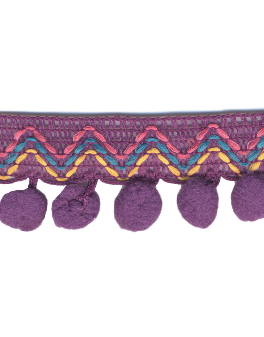 Zig Zag Pom Pom Trim, 35mm