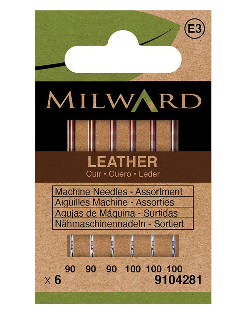 Milward Green Sewing Machine Needles - Leather Assorted Sizes
