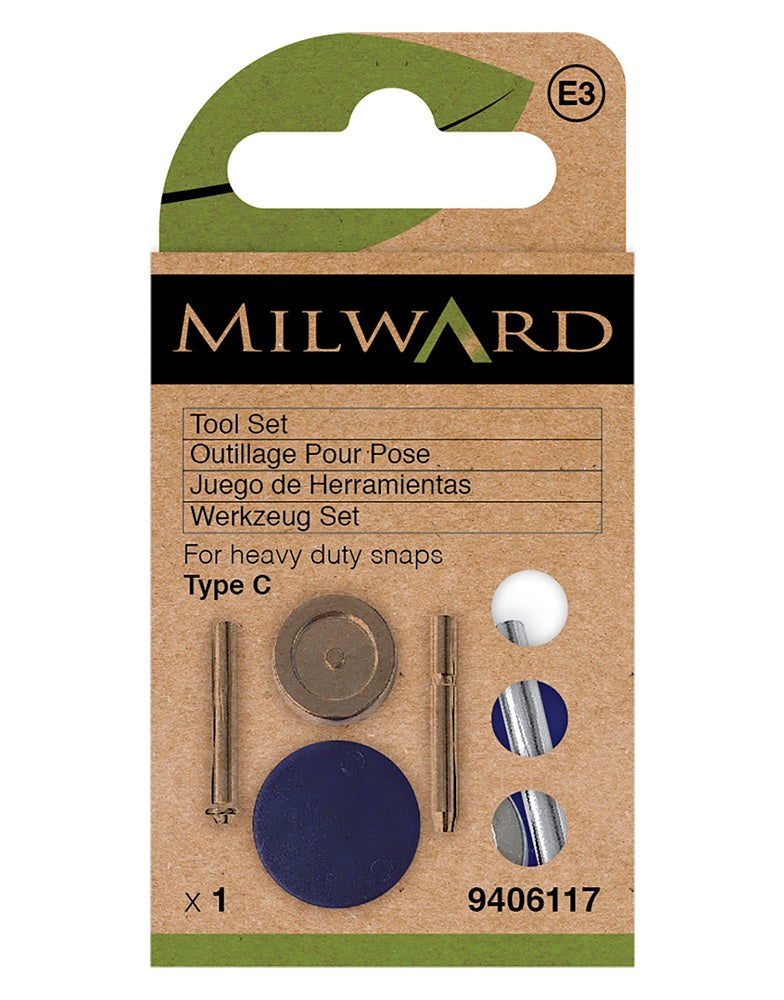 Milward Green Heavy Duty Tool Set for Snap Fasteners
