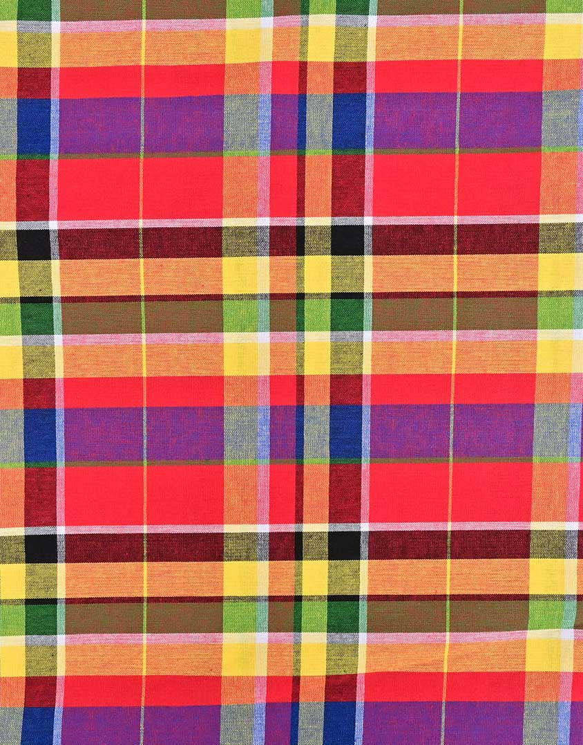 Bordeaux Check Madras Cotton Fabric
