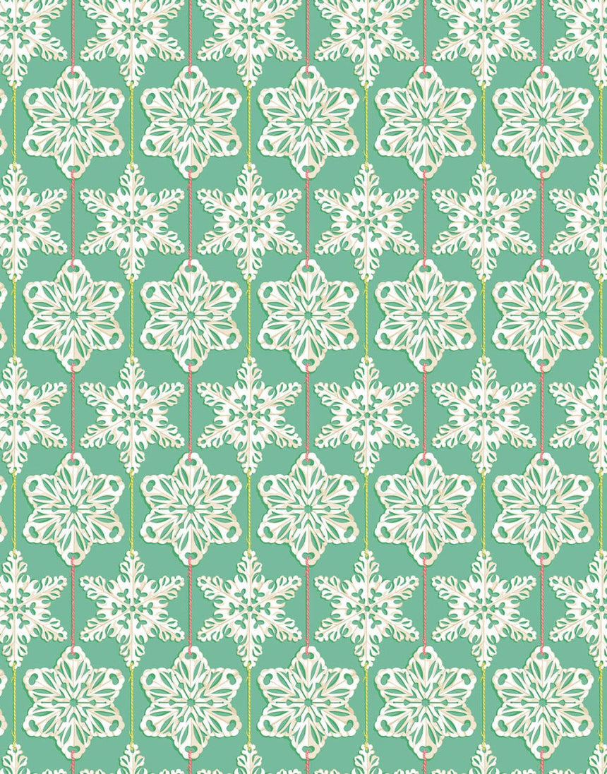 Country Paperflakes Cotton Fabric, Cozy Christmas by Anna Maria Textiles