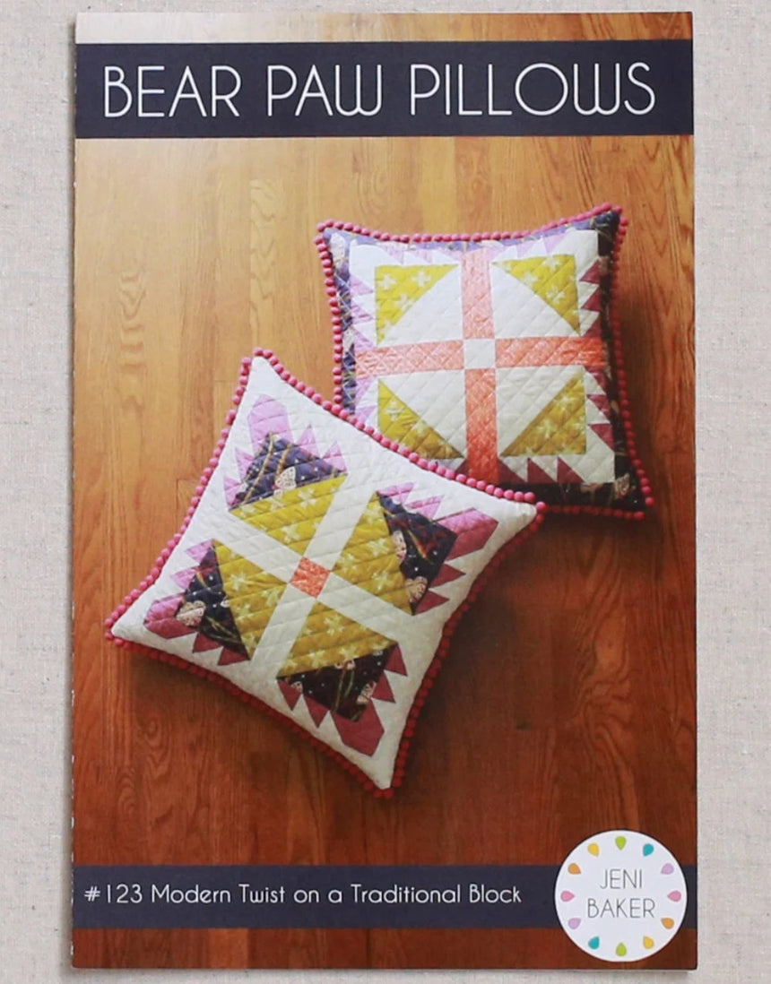 Bear Paw Pillow Cushions Paper Sewing Pattern, Jeni Baker