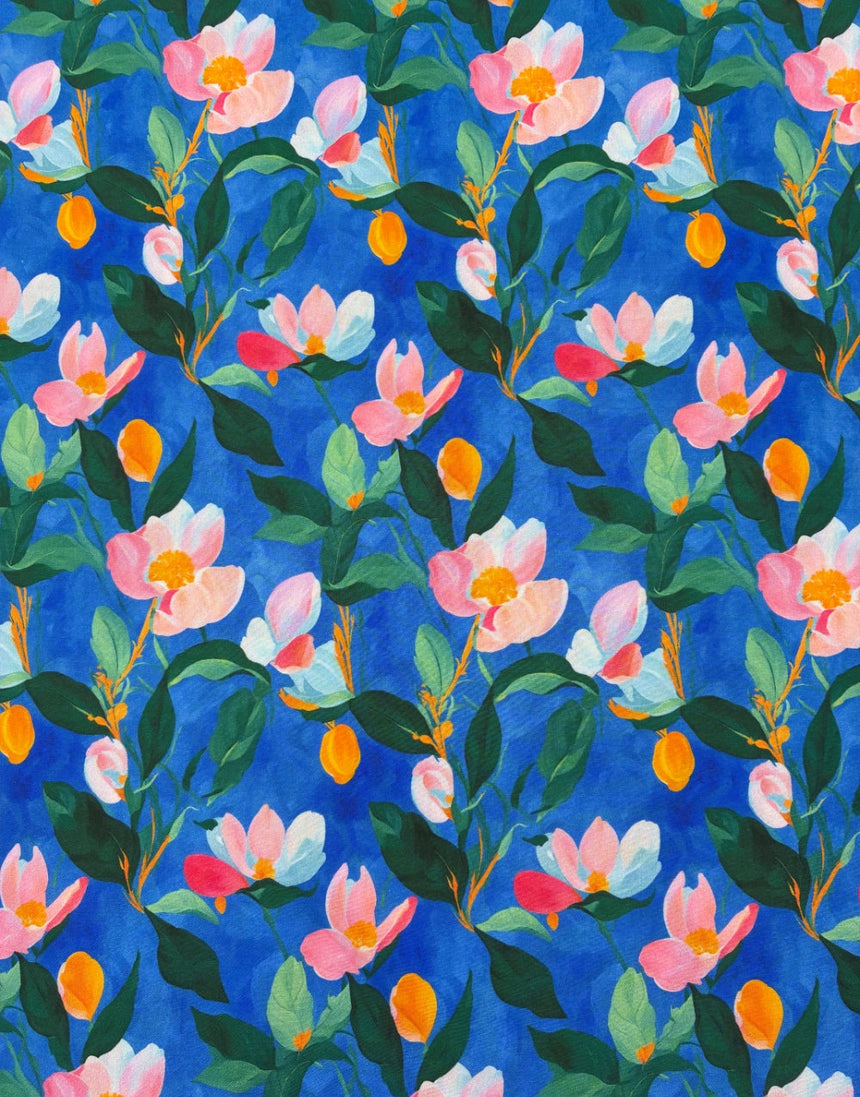 Magnolia Sky Stretch Viscose Fabric