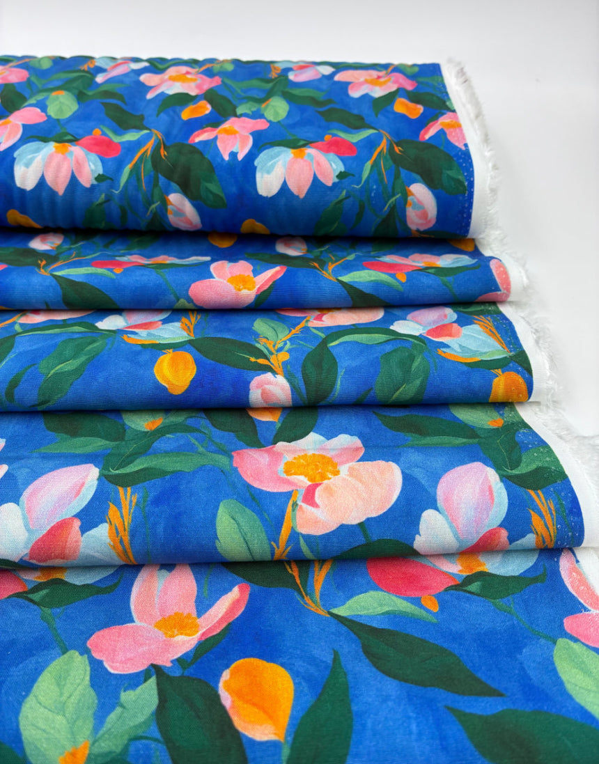 Magnolia Sky Stretch Viscose Fabric