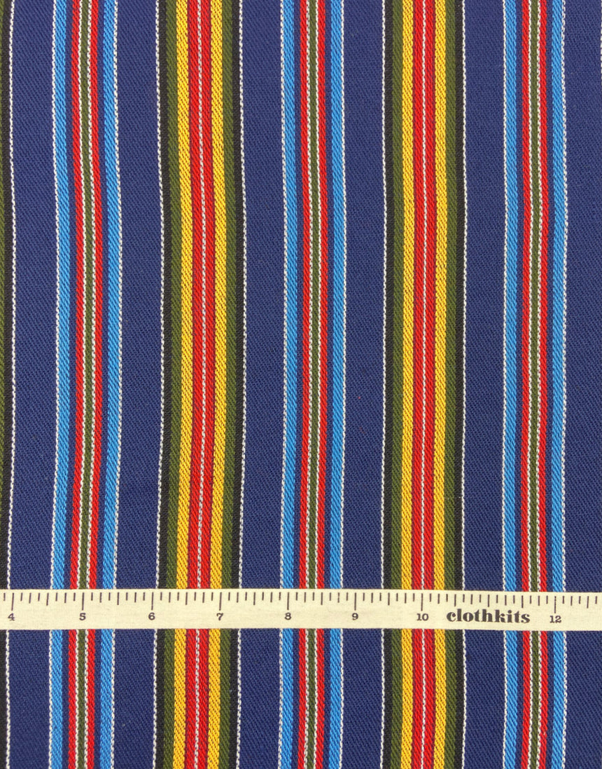 Midnight Fiesta Blue Stripe Recycled Jacquard Fabric