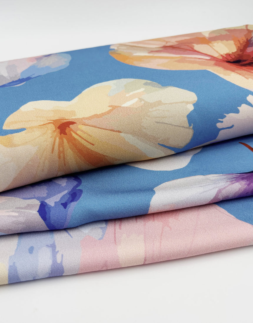 Morning Sky Petal Drift Light & Lush Viscose Fabric
