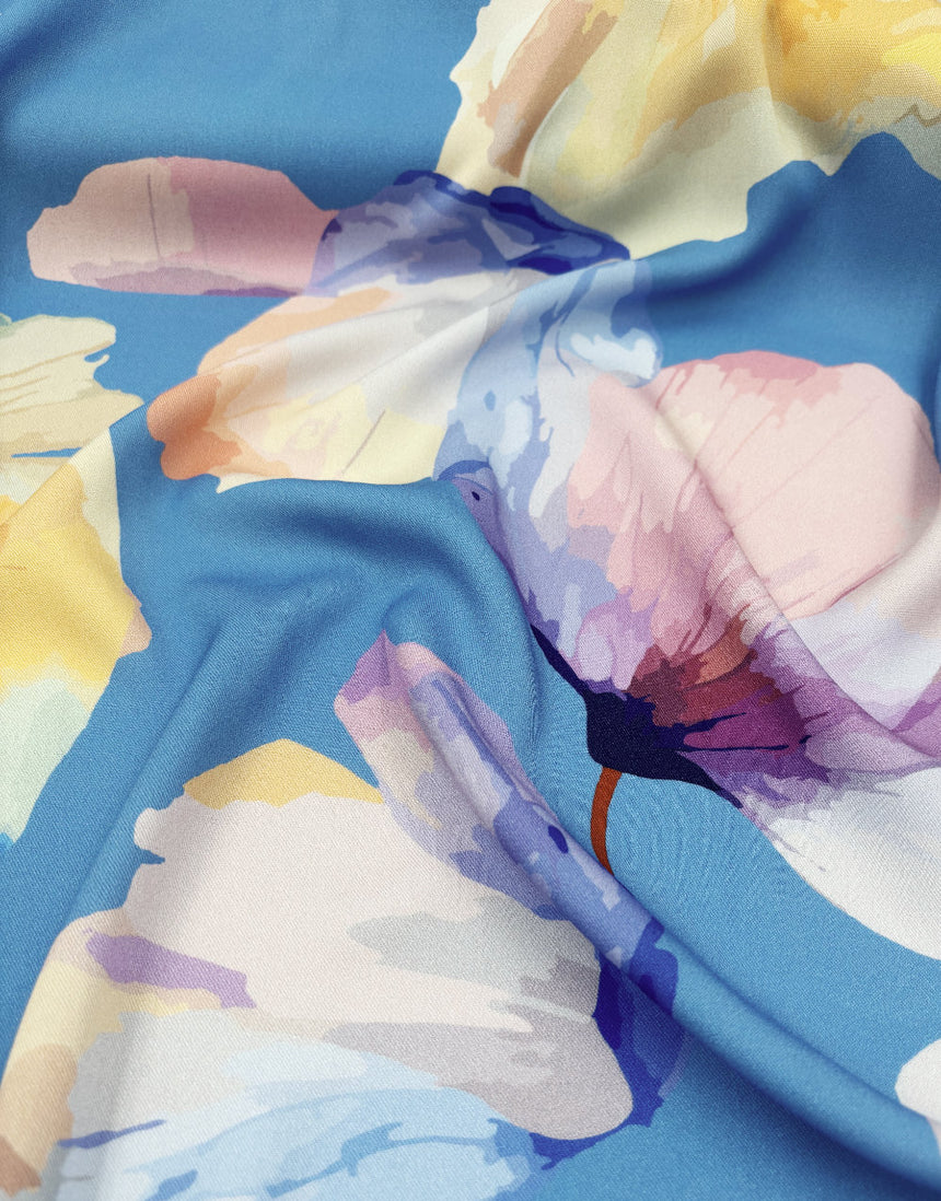 Morning Sky Petal Drift Light & Lush Viscose Fabric