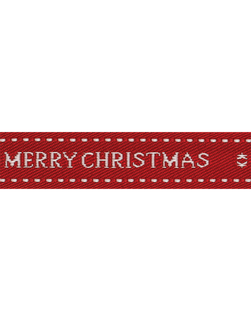 Red Christmas Wishes Ribbon 15mm