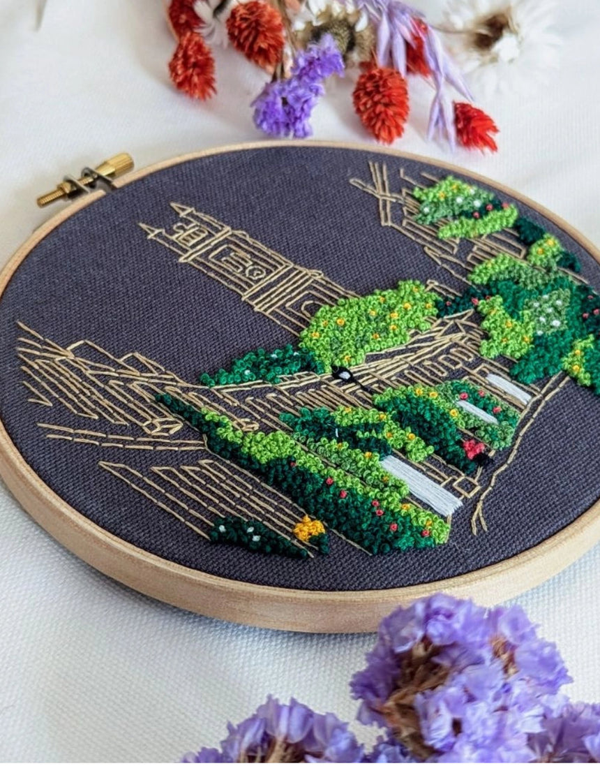 Circus Lane Edinburgh Scotland Embroidery Kit, Paraffle