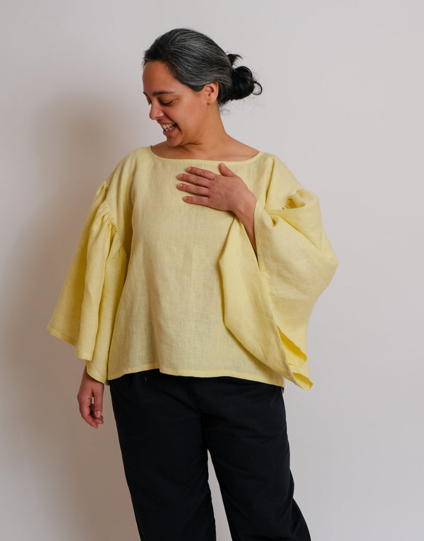 Frill Sleeve Top Zero Waste Sewing Pattern PDF Immediate Download, Birgitta Helmersson