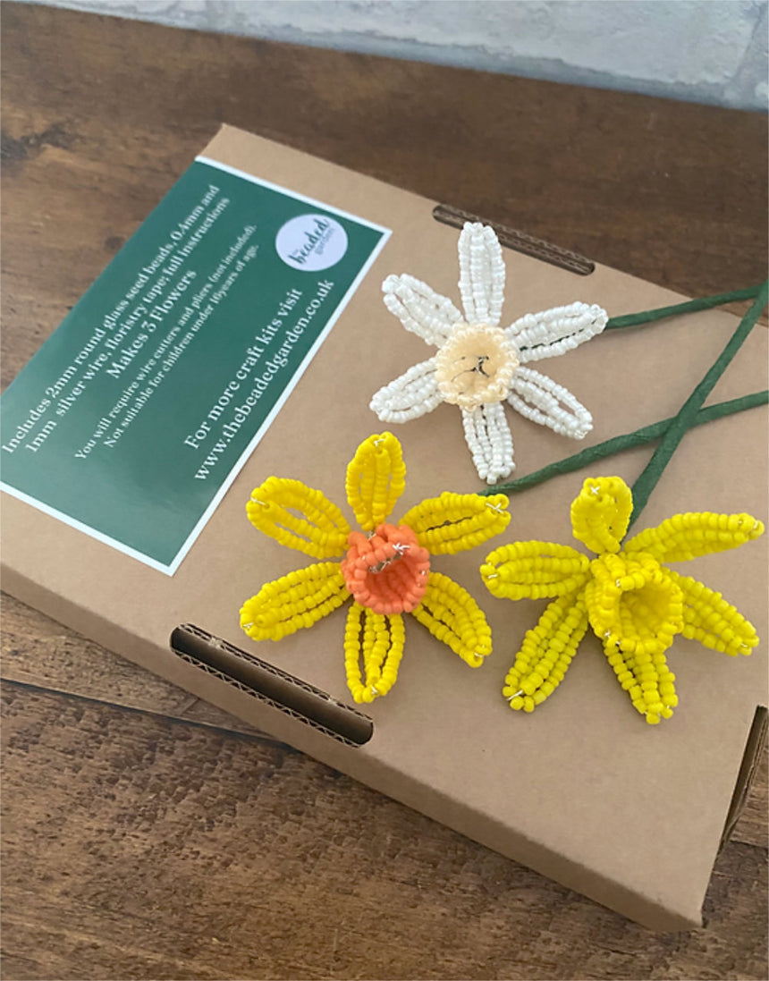 Daffodil Beaded Flower Craft Kit, The Beaded Garden
