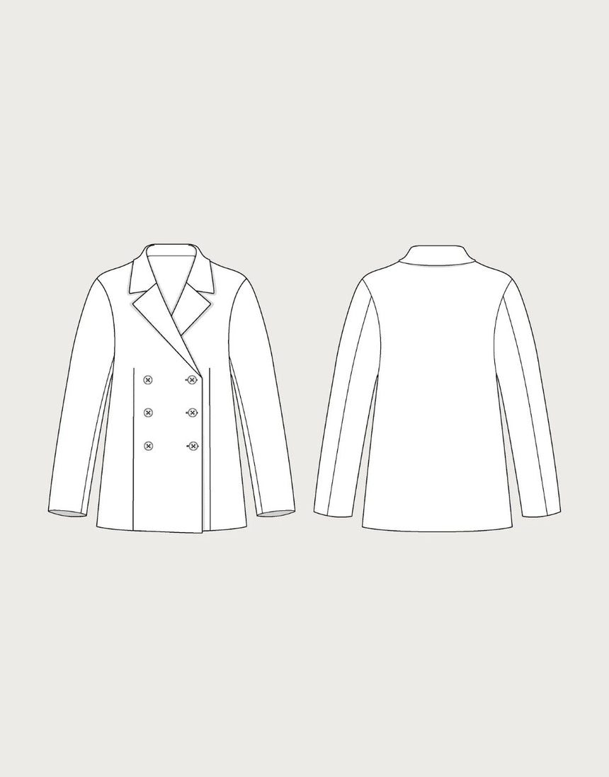 Double-Breasted Jacket Paper Sewing Pattern, The Assembly Line