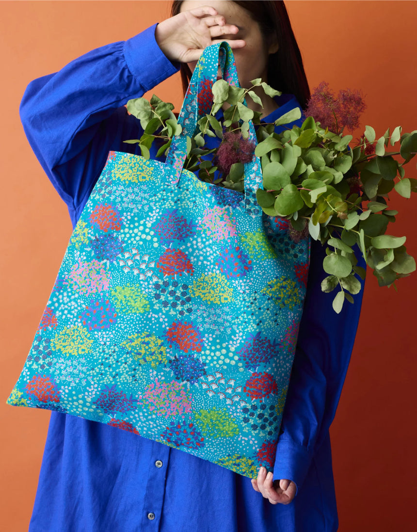 Blue Sketch Japanese Cotton Linen Fabric, Echino