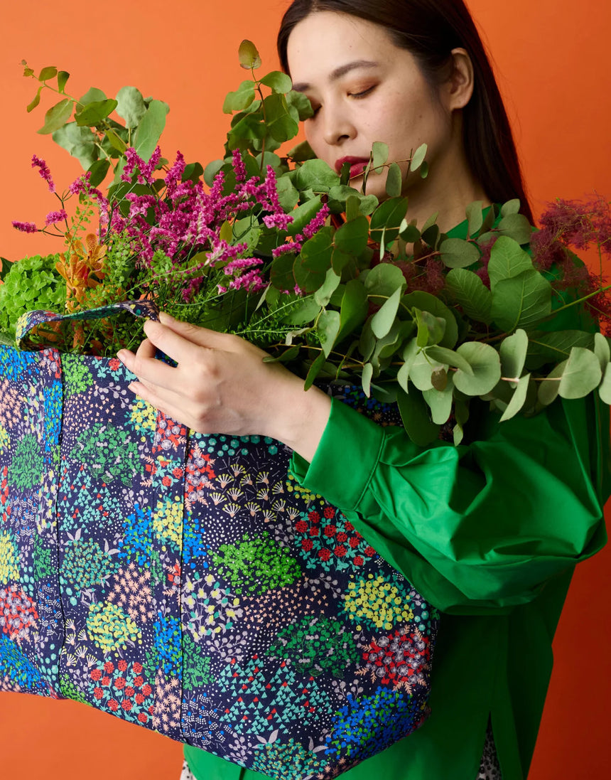 Navy Sketch Japanese Cotton Linen Fabric, Echino