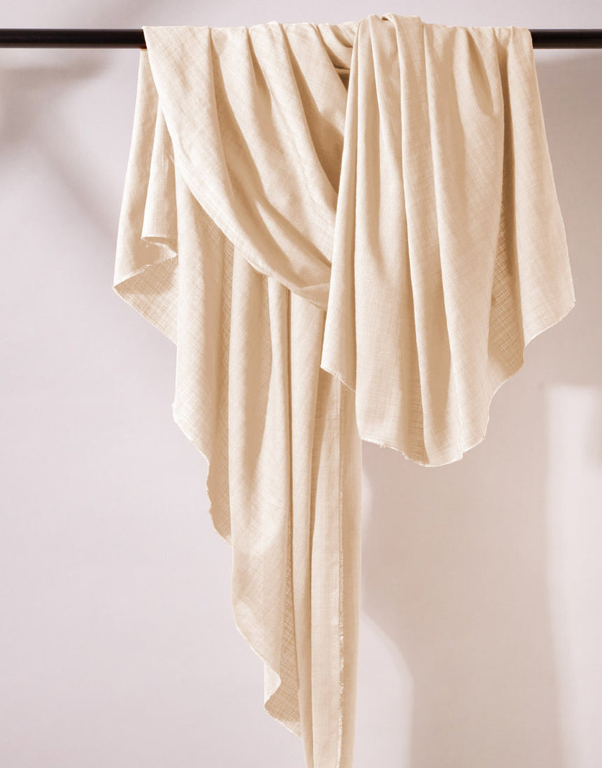 Flake Off White Cotton Viscose Fabric, Atelier Brunette