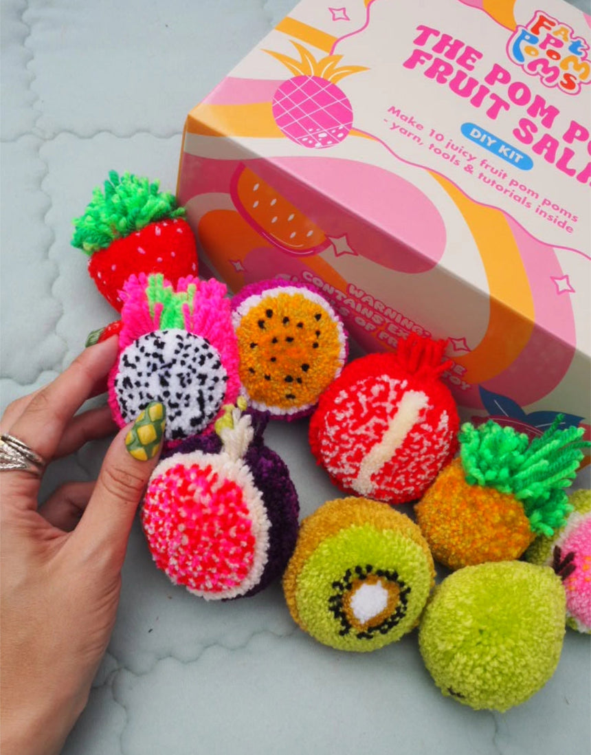 Fruit Salad Pom Pom Making Kit, Fat Pom Poms