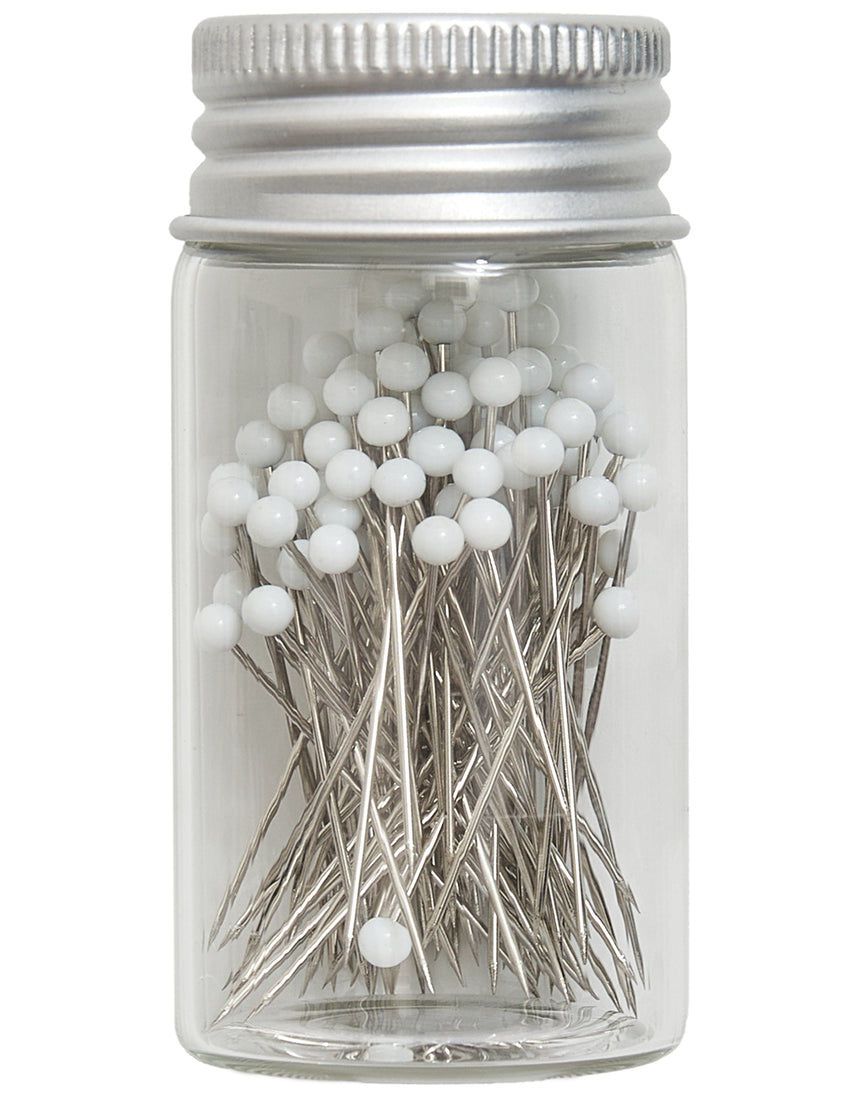 Glass Headed Pins in Jar, Floral Arts and Crafts