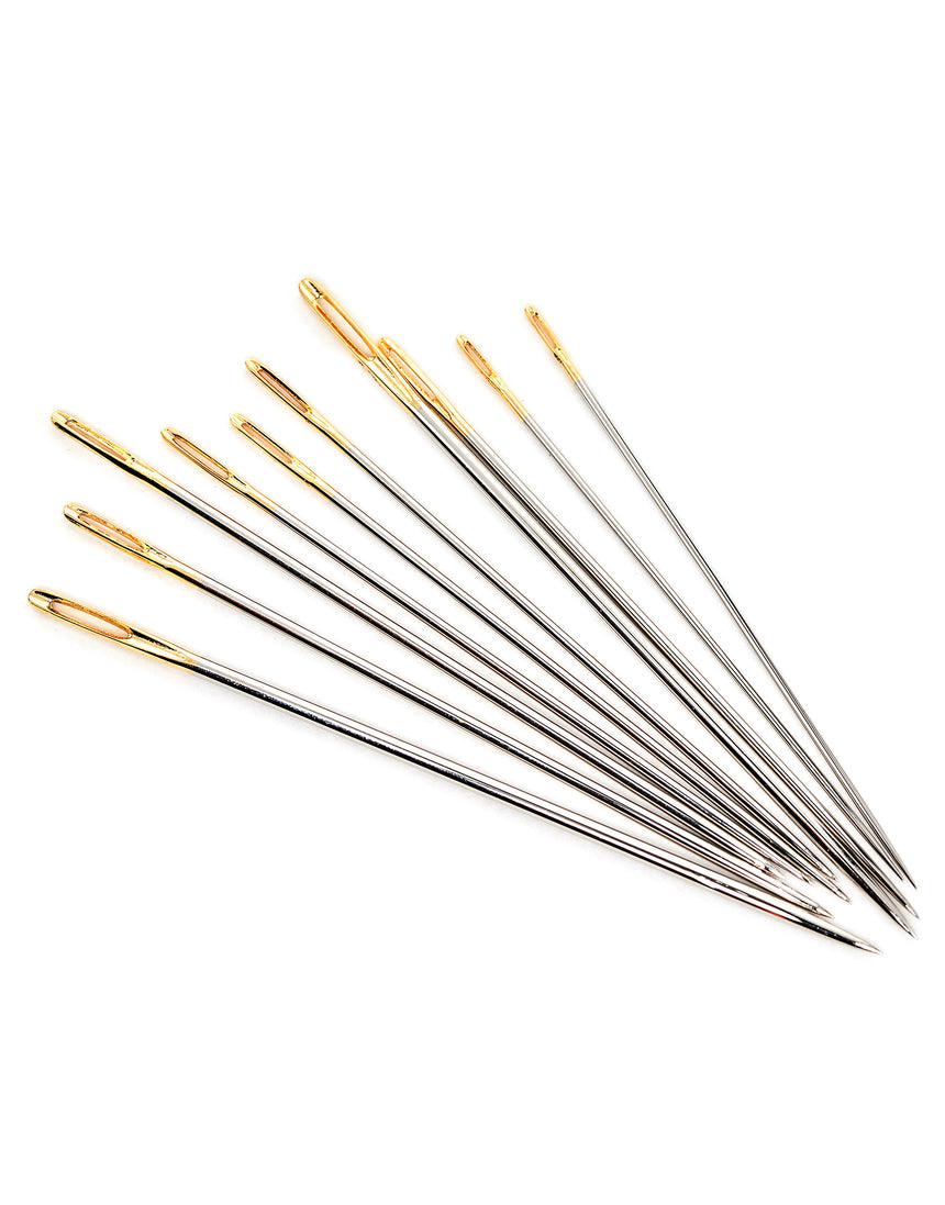 Embroidery Sewing Needles in glass tube, Gold Eye, Floral Arts and Crafts