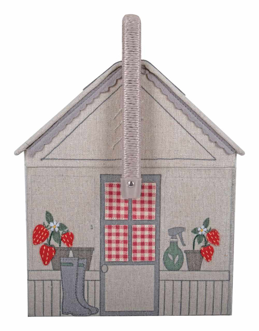 Strawberry Greenhouse Large Sewing Basket Box