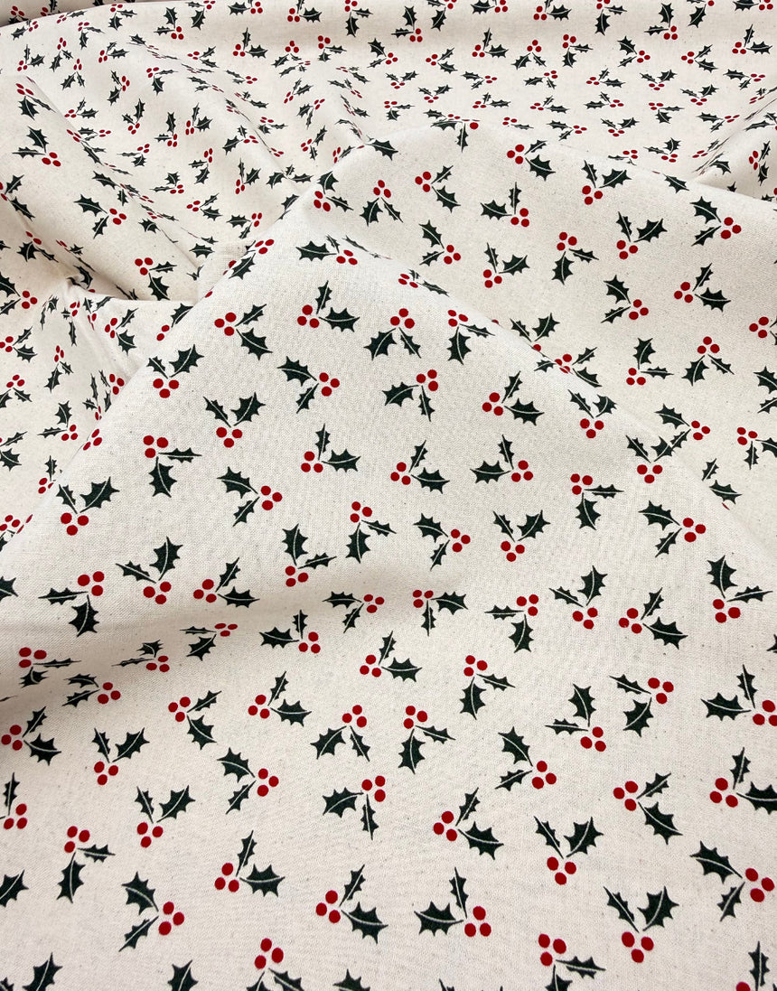 Holly Sprigs Christmas Cotton Fabric