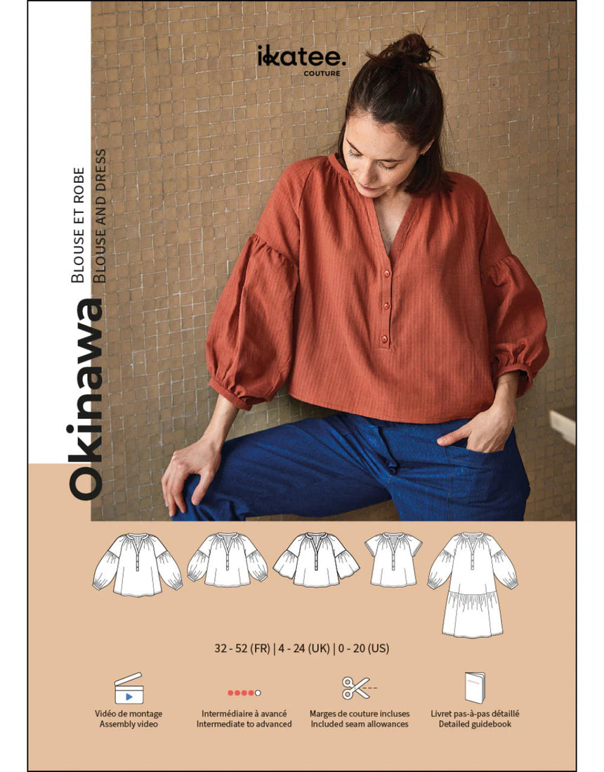 Okinawa Blouse & Dress Women's Sewing Pattern, Ikatee