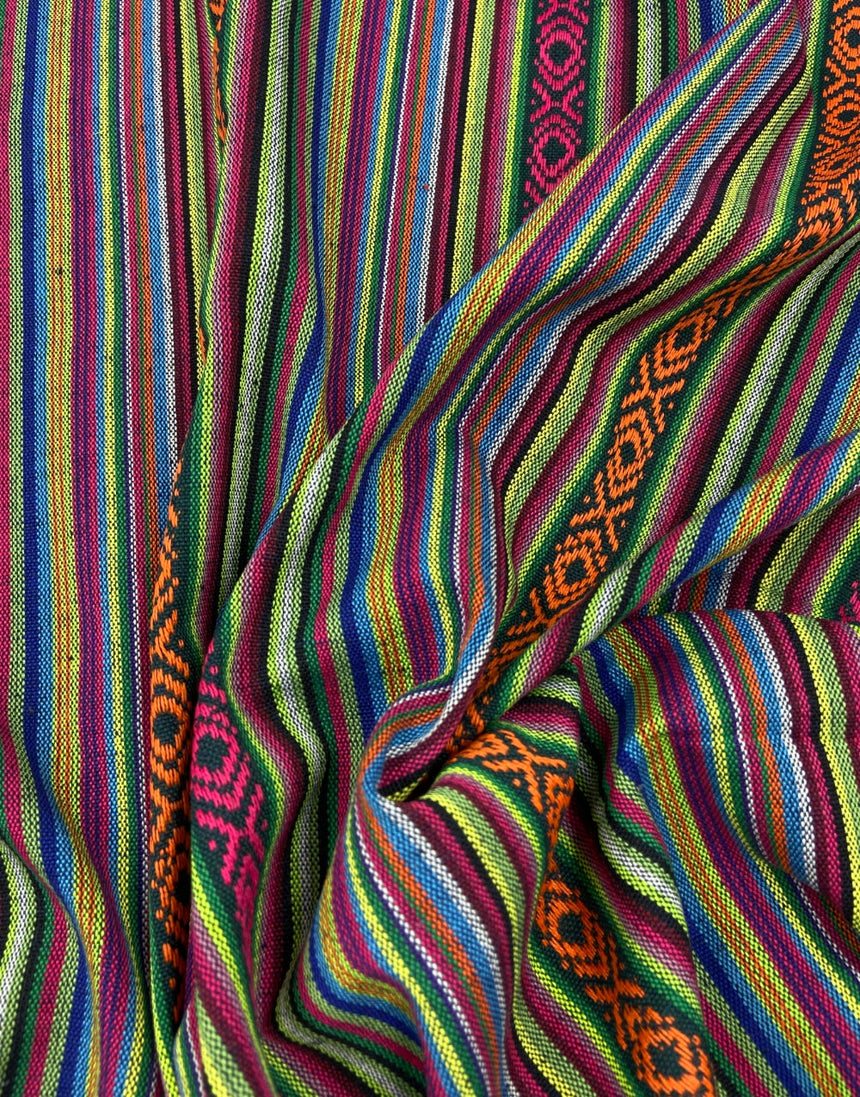 Emerald Fiesta Stripe Recycled Jacquard Fabric
