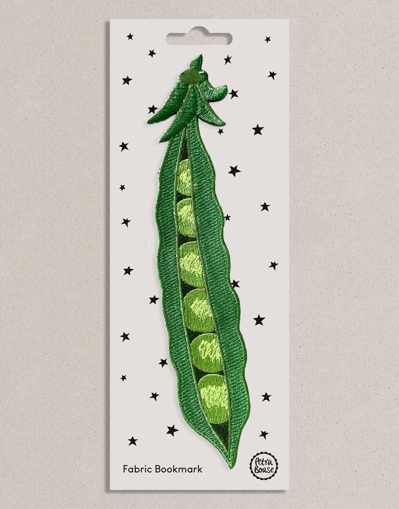 Pea Pod Embroidered Bookmark, Petra Boase