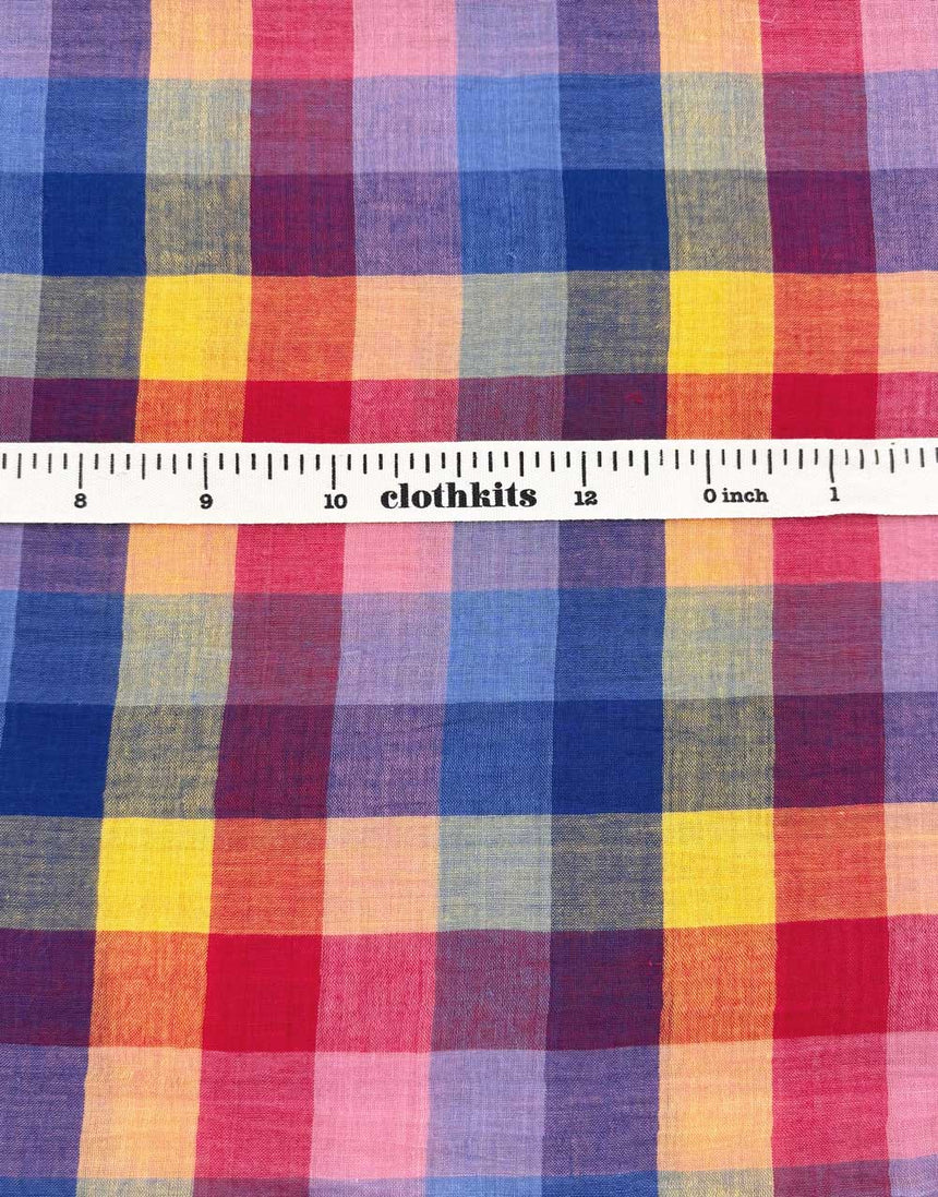 Picnic Check Indian Woven Cotton Fabric