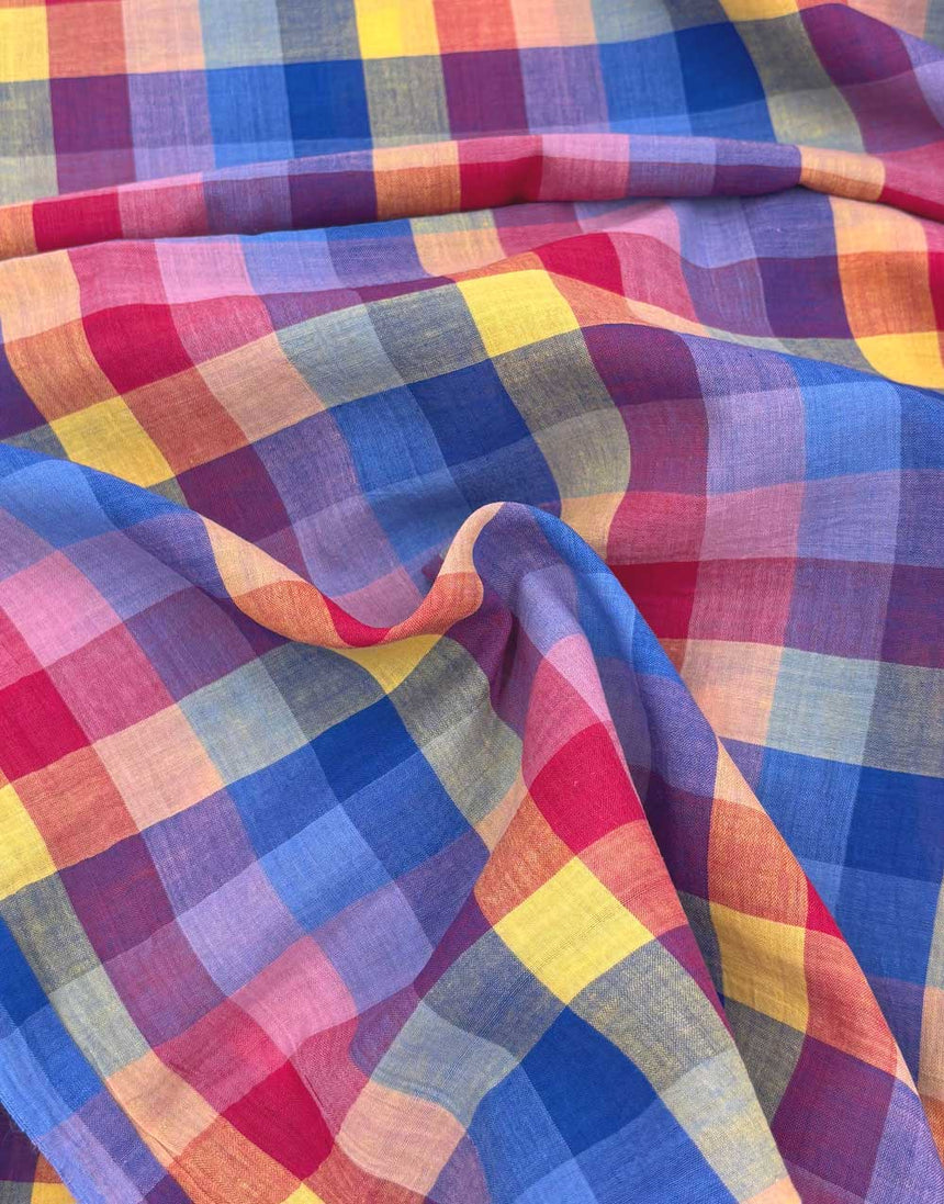 Picnic Check Indian Woven Cotton Fabric