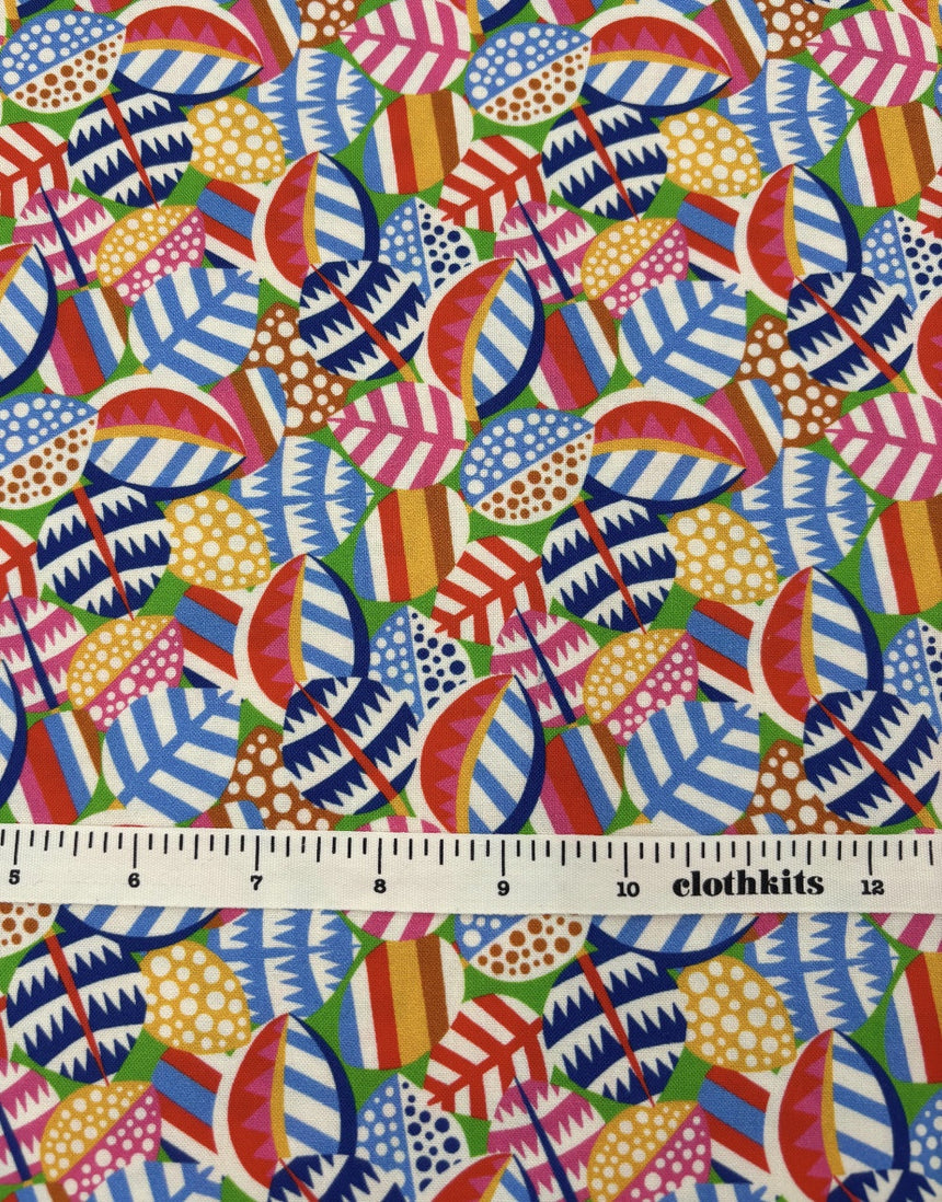Pop Leaves Quilting Cotton Fabric, Primavera by Sholto Drumlanrig Thread & Ink Studio