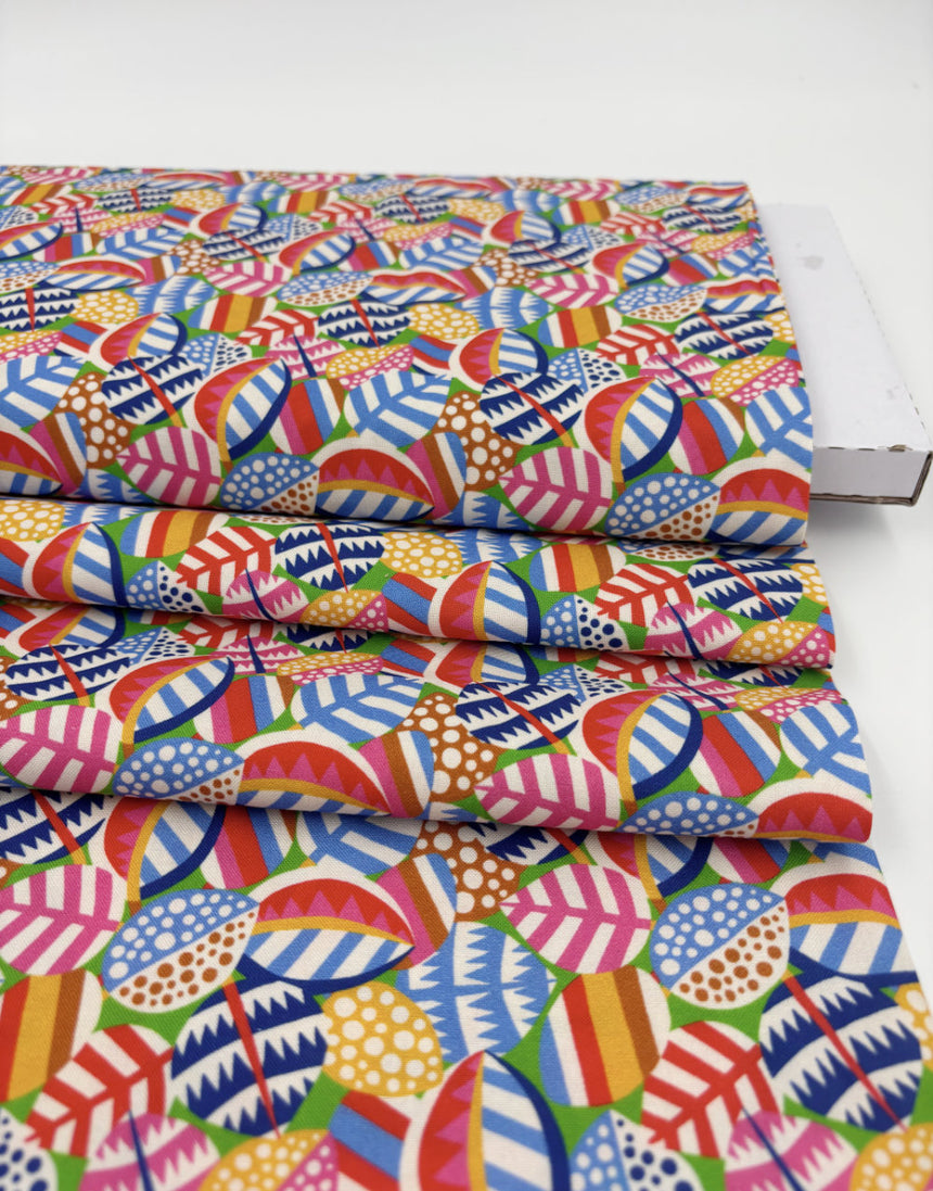 Pop Leaves Quilting Cotton Fabric, Primavera by Sholto Drumlanrig Thread & Ink Studio