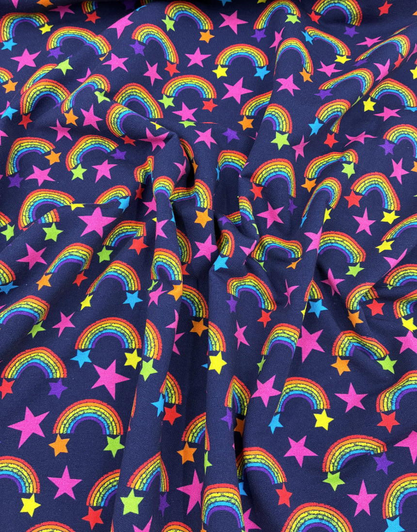 Rainbow Wishes French Terry Fabric