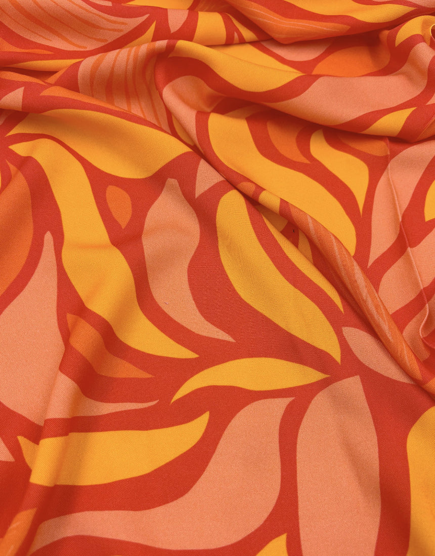Sunburst Shapes Viscose Fabric, Light & Lush Viscose Fabric