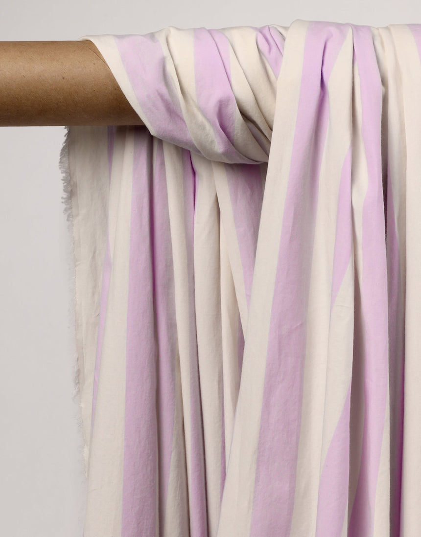 Jelly Purple Stripes Cotton Poplin Fabric, Atelier Brunette