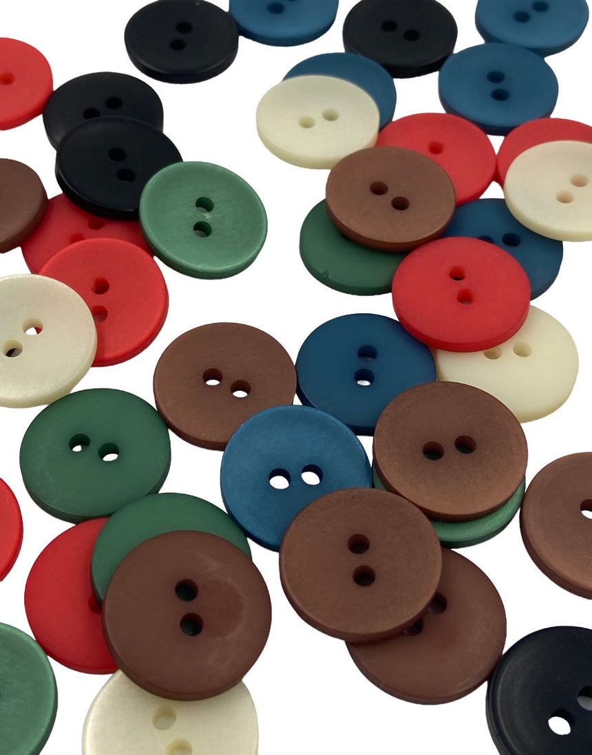 Satinya 2-Hole Coloured Buttons, 18mm