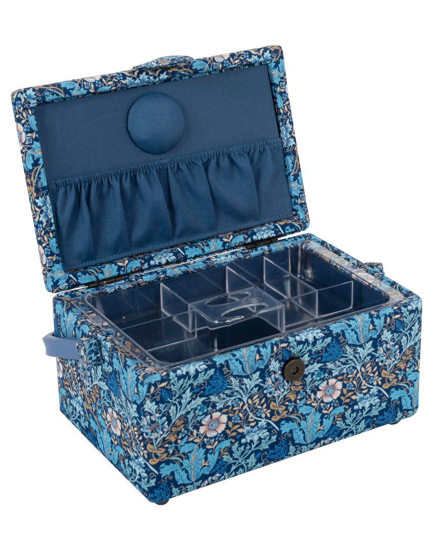 Medium Sized Sewing Box Woodblock Floral, Floral Arts and Crafts