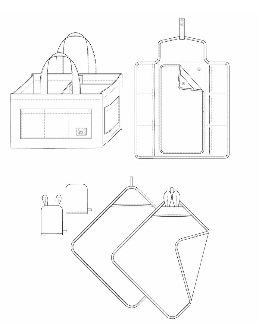 Sofia Baby Bath and Changing Accessories Paper Sewing Pattern, Ikatee