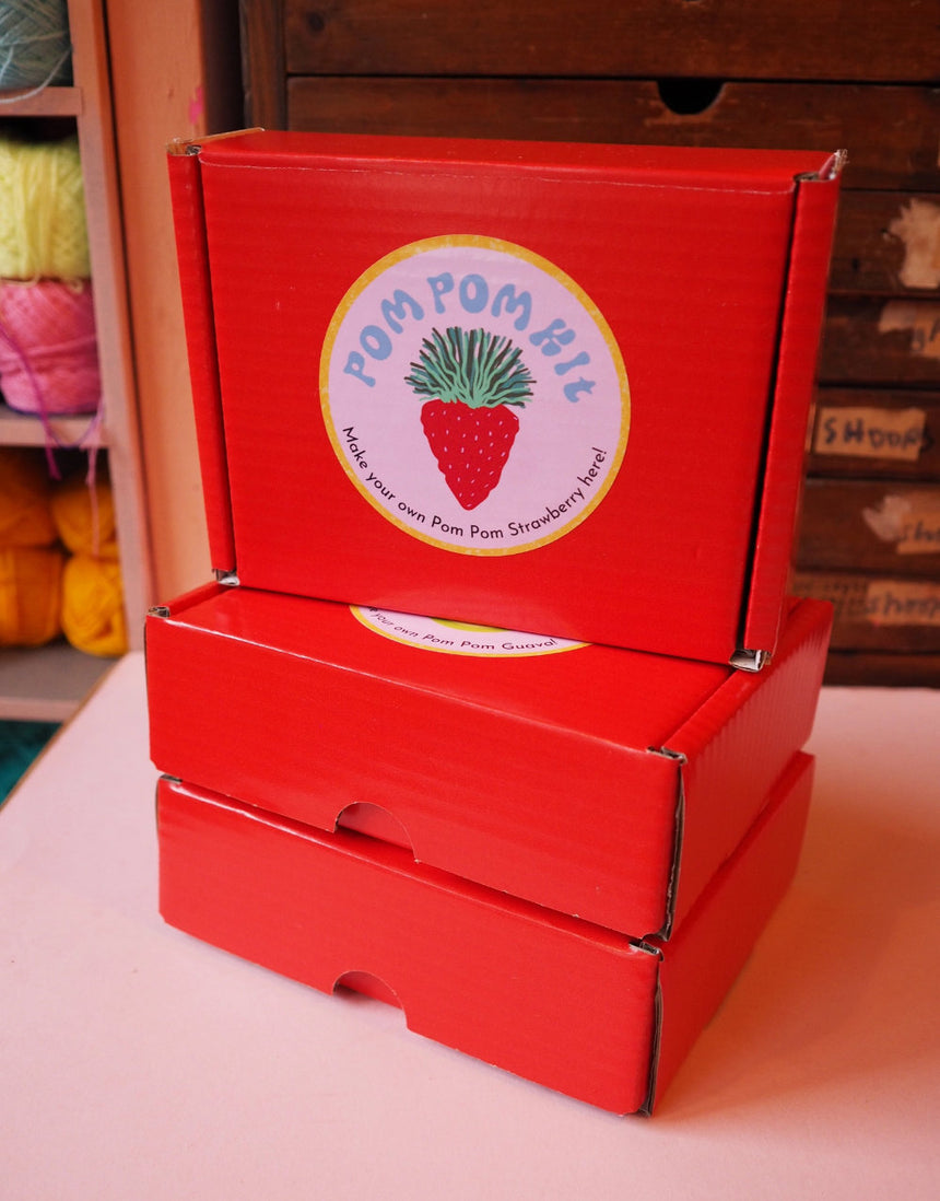 Strawberry Pom Pom Making Kit, Fat Pom Poms