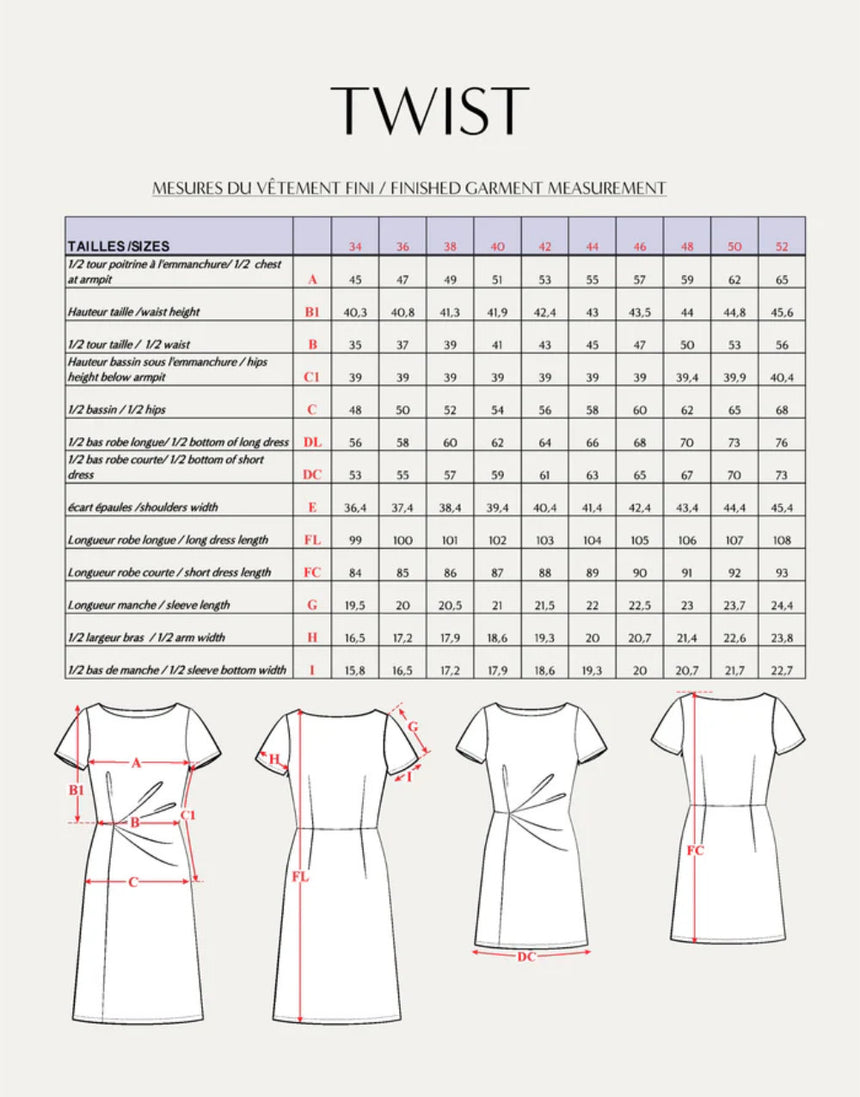 La Robe Twist Dress Sewing Pattern, Maison Fauve