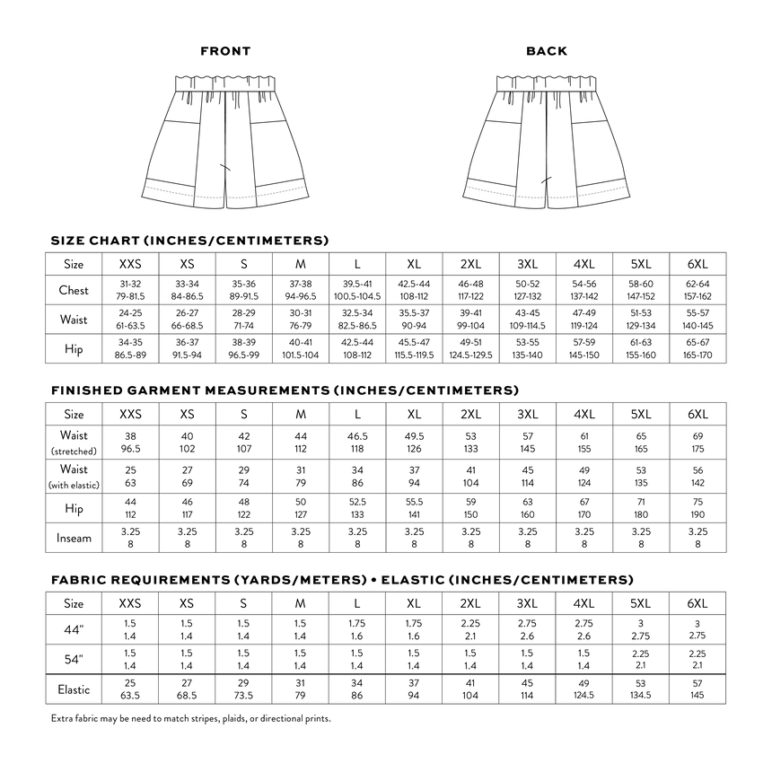 Weekend Chore Shorts PDF Immediate Download Sewing Pattern, Matchy Matchy Sewing Club