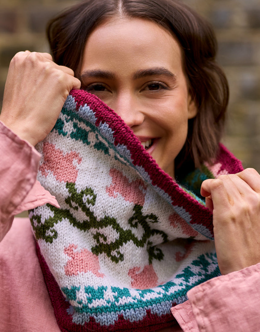 Golden Lily Reversible Cowl Yarn & Pattern Knitting Kit, West Yorkshire Spinners