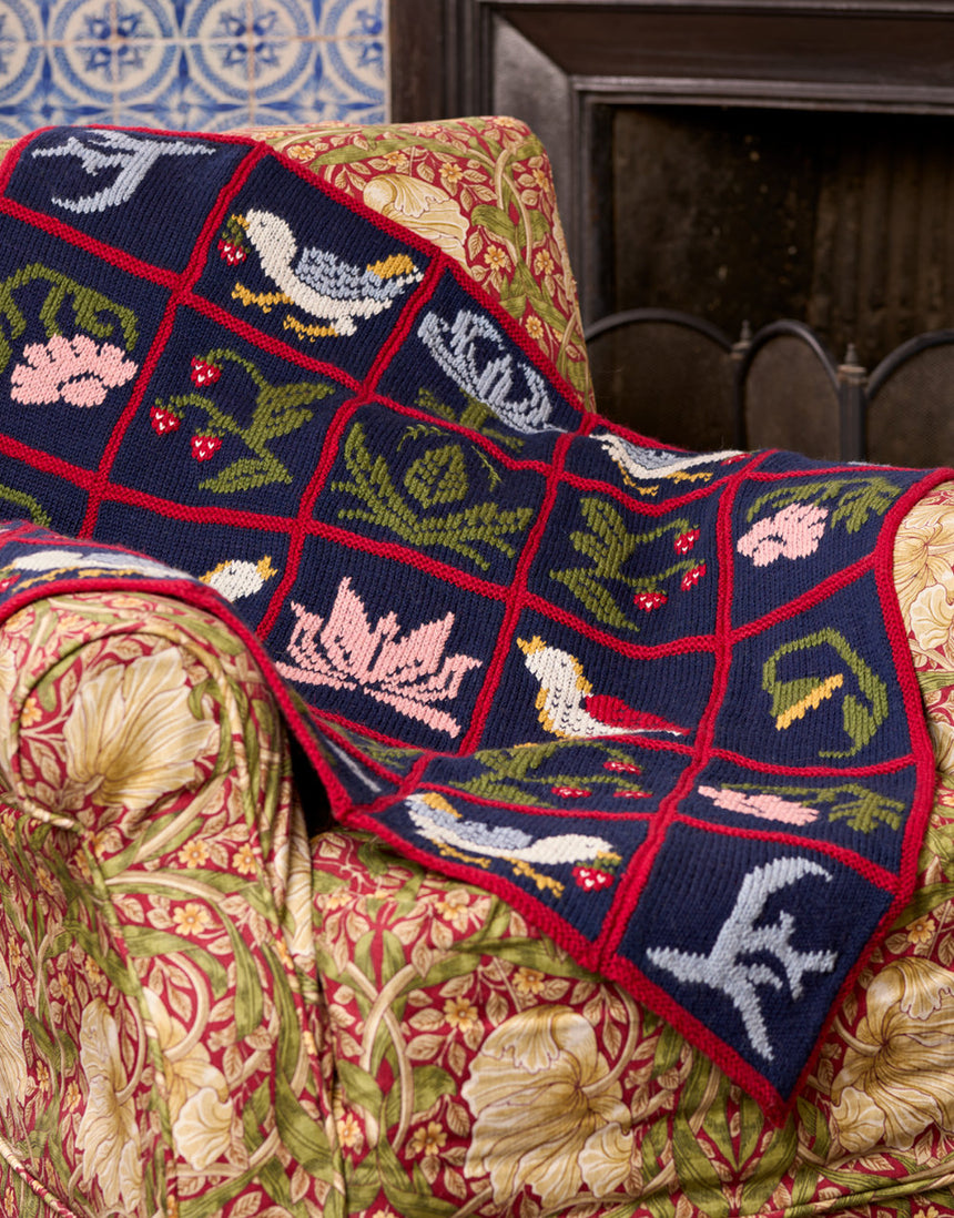 Strawberry Thief Blanket Yarn & Pattern Knitting Kit, West Yorkshire Spinners