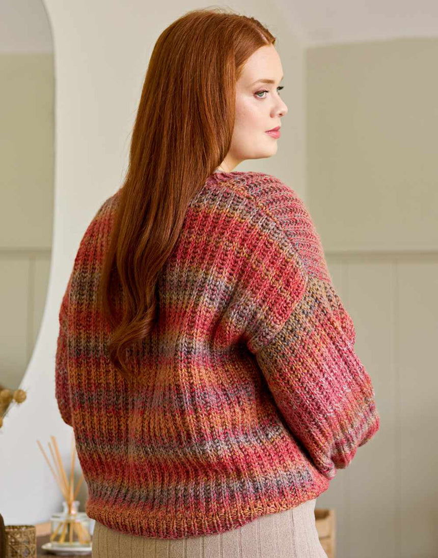 Thora Cardigan Knitting Pattern for Retreat Twist Chunky Yarn, Chloe Birch