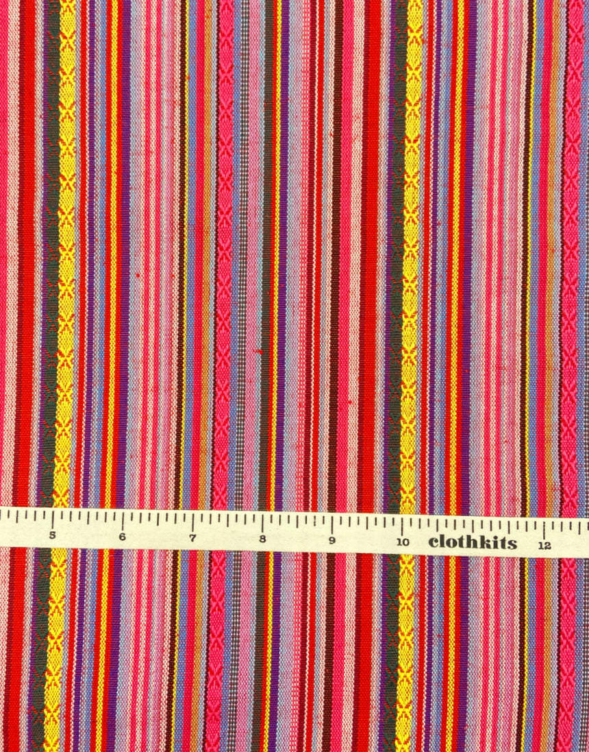 Pink Sunset Fiesta Stripe Recycled Jacquard Fabric