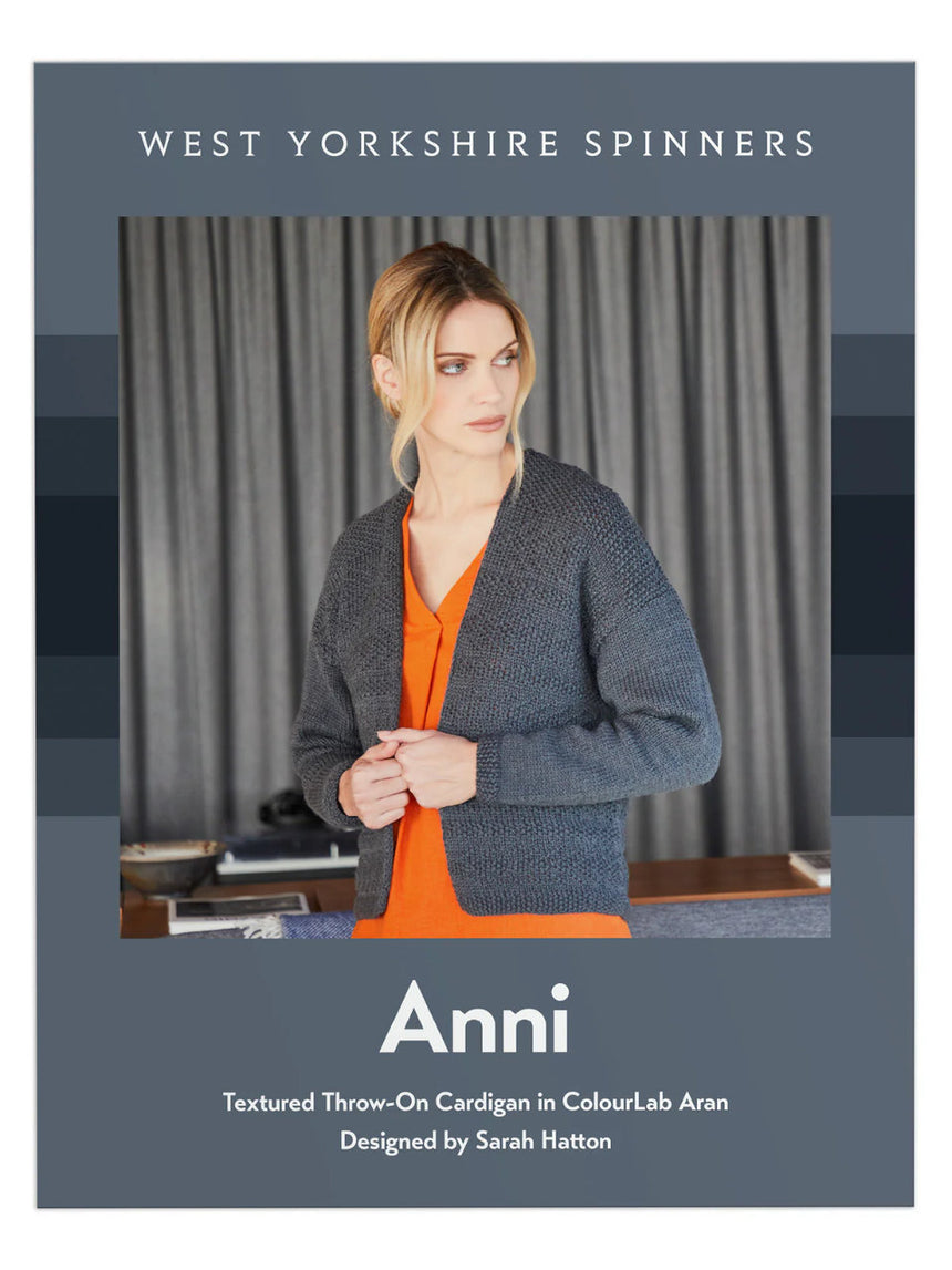 Anni Textured Throw-On Cardigan Knitting Pattern for ColourLab Aran Yarn