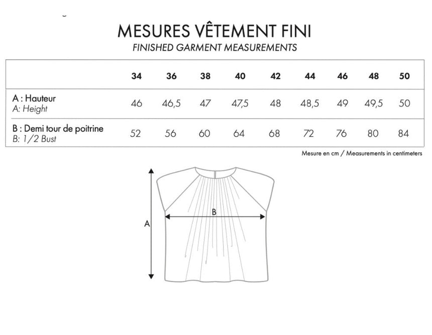 Le Top Epaulette Sewing Pattern, Atelier Brunette