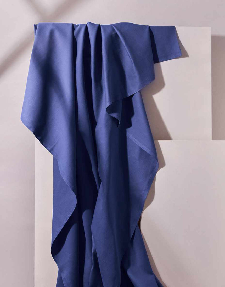 Blue Cotton Gabardine Twill Fabric, Atelier Brunette