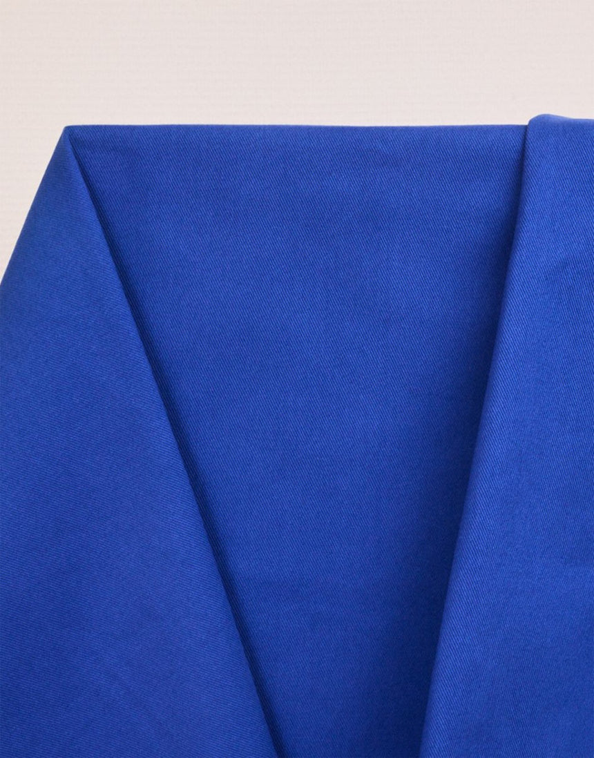 Hypnotic Blue Cotton Gabardine Twill Fabric, Atelier Brunette